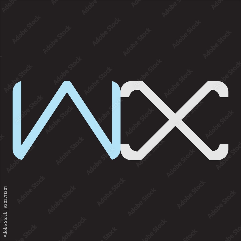 Wall mural WX Abstrac logo vector Monogram isolated on black background