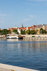 Obraz premium Widok miasta Szczecina i Odry.