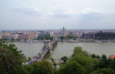 Fototapeta na wymiar Cityscape in Budapest. View from above. 