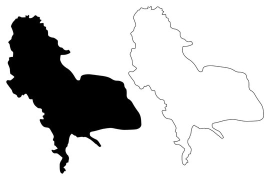 Una-Sana Canton (BiH, Federation of Bosnia and Herzegovina, FBiH) map vector illustration, scribble sketch Una Sana map