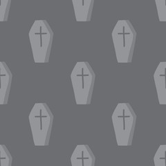 coffin seamless doodle pattern, vector illustration