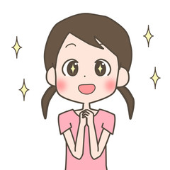 目を輝かせる女の子