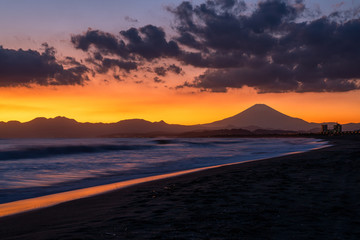 富士山と夕焼け