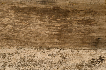 Old dark brown wooden background or texture