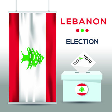 Lebanon election background vector work ,Flat design, Vector illustration.