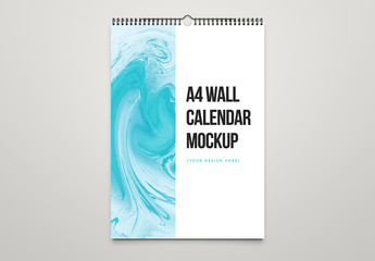 A4 Wall Calendar Mockup