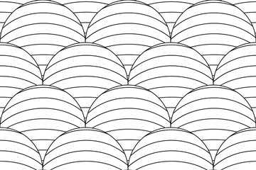 Bubble seamless pattern, scales  abstract texture with japan wave, textile print, seamless web page fill, vector illustration. © Vtaurus