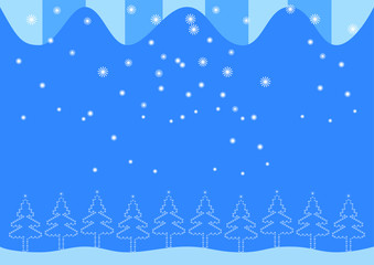 Blue theme christmas tree create from dot design with snow background,illustrator picture.