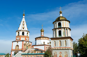 Fototapeta na wymiar Cathedral of The Epiphany (Sobor Bogoyavlensky) in Irkutsk (Siberia, Russia)