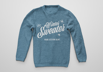 Knitted Wool Winter Sweater Mockup