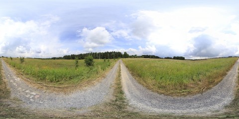 Autumn fields ind 360 HDRI panorama