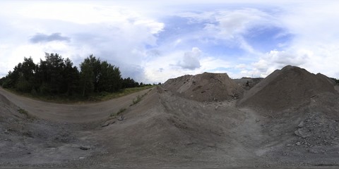 Fototapeta na wymiar Debris from coal mine HDRI Panorama