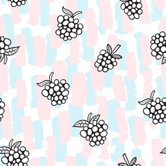 Vector seamless pattern with geometric brush strokes elements. Memphis geometric outline trendy modern style. 