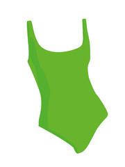 Swimsuit green realistic vector illustration isolated