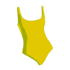 Swimsuit yellow realistic vector illustration isolated