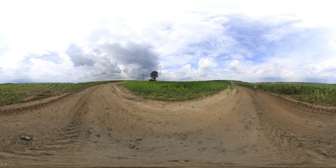 360 Degree HDRI panorama on cloudy day