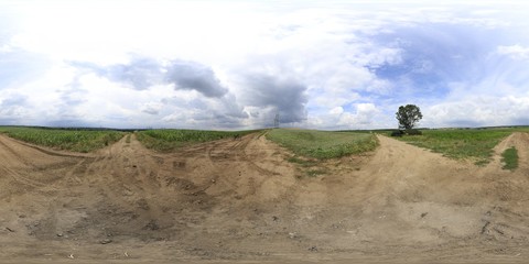 Obraz premium 360 Degree HDRI panorama on cloudy day
