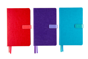 Leather notebooks with magnetic fasteners