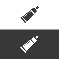 Skin cream tube icon and toothpaste. Vector illustration