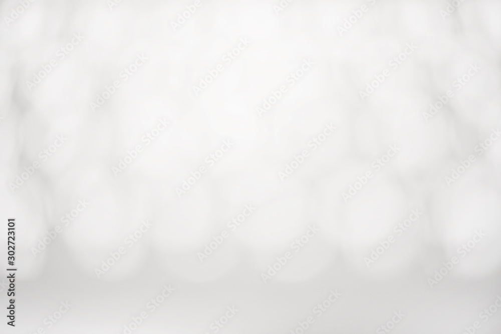 Fototapete white abstract bokeh background with circles background template for a holiday card with bright and 