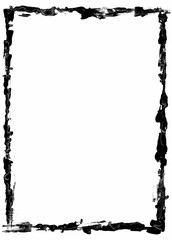 black grunge rectangular frame on white background - graphic element