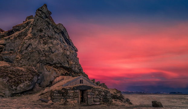 huse and sunset