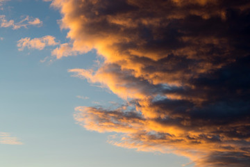 Fototapeta premium Clouds on sunset, amazing sky, nature background