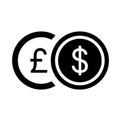 Currency Vector illustration. Quality design element Glyph Style. Editable stroke.