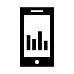 Mobile Graph Vector illustration. Quality design element Glyph Style. Editable stroke.