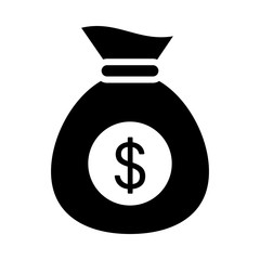 Money Sack Vector illustration. Quality design element Glyph Style. Editable stroke.