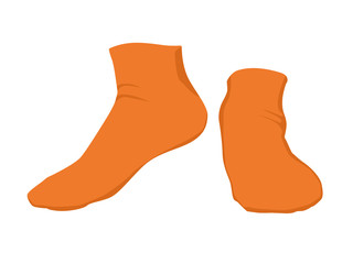 Socks orange realistic vector illustration isolated