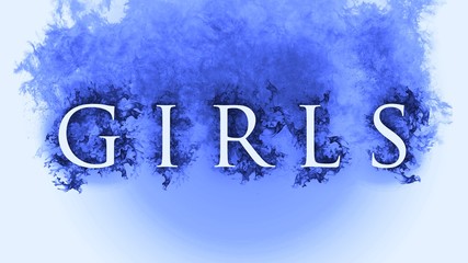 3D rendering flame of fire text with smoke in background