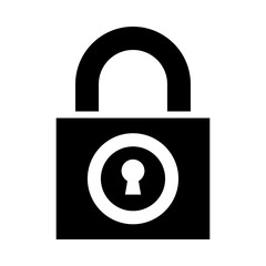 Lock Vector illustration. Quality design element Glyph Style. Editable stroke.