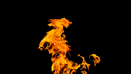 Fire flames on black background. fire on black background isolated. fire patterns