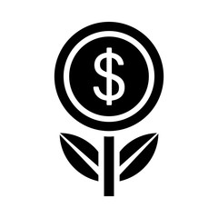 Dollar Plant Vector illustration. Quality design element Glyph Style. Editable stroke.