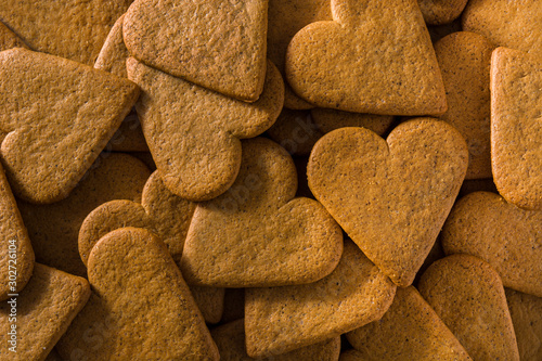 Heart shaped cookie background. Valentine's Day and Mother's Day concept.