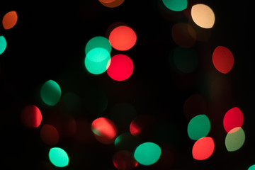 Christmas bokeh background with Christmas lights out of focus, Colorful bokeh