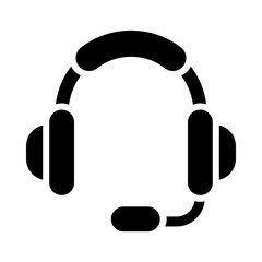 Headphones Vector illustration. Quality design element Glyph Style. Editable stroke.