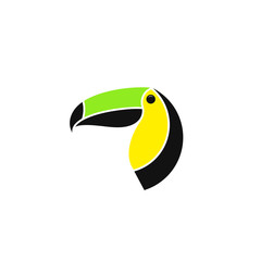 Toucan. Logo. Cute bird. Isolated toucan on white background