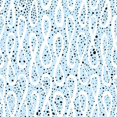 Vector seamless pattern with geometric brush strokes elements. Memphis geometric outline trendy modern style. 