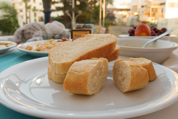 plate in a fast food restaurant full  food