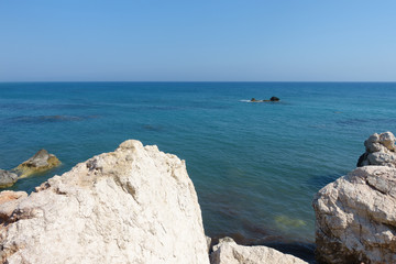 stones stick out of sea water
