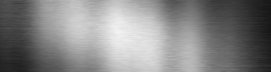 Deurstickers Metal brushed texture gray background © PSergey
