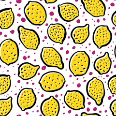 Vector seamless pattern with geometric brush strokes elements. Memphis geometric outline trendy modern style. 