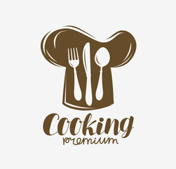 Cooking logo. Restaurant, cuisine label or symbol. Vector illustration