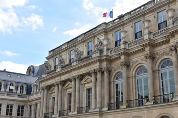 Fototapeta na wymiar Famous Palais Royal, former Royal Palace close to the Louvre Museum. Paris, France.