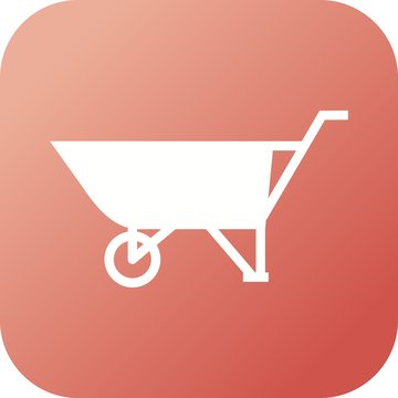 Beautiful Wheelbarrow Glyph Vector Icon