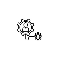 people gears connected idea icon line style