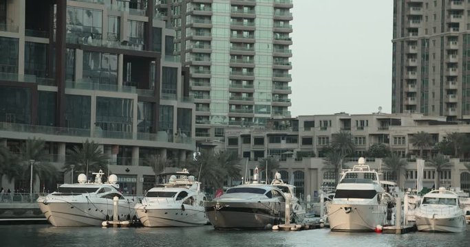 Beautiful yachts in the marine of Dubai