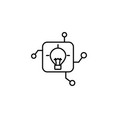circuit board bulb idea icon line style